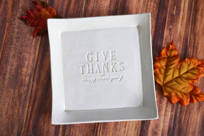 Give Thanks - Happy Thanksgiving Platter - Unique Hostess Gift