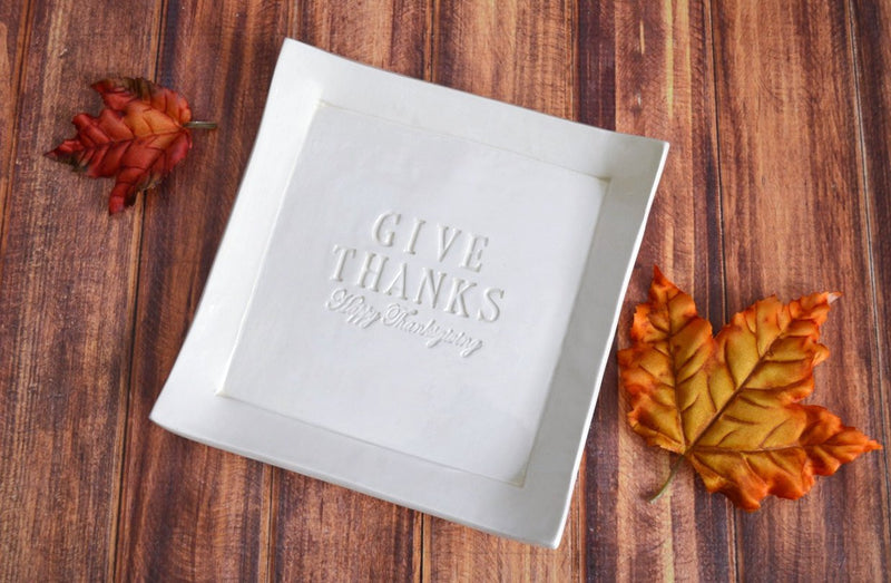 Give Thanks - Happy Thanksgiving Platter - Unique Hostess Gift