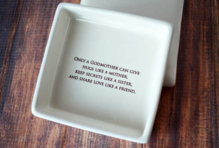 Godmother Gift, Godmother Gift Idea, Godparent gift, Godparent Gift for Baptism, Godparent Gift Idea - READY TO SHIP - Square Keepsake Box