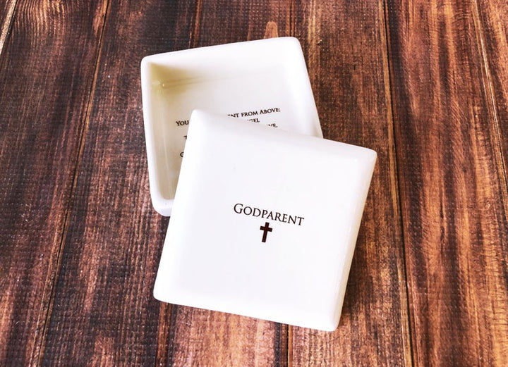 Godparent Gift for Baptism, Godparent Present, Godparent Gift Idea, Godmother Gift , Godmother Present, Godparent gift - Square Keepsake Box