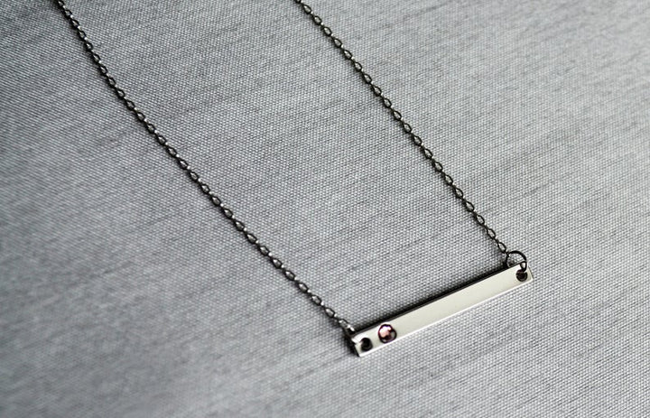 Gold Birthstone Bar Necklace, Mom Gift, Bridesmaid Gift, Personalized Necklace, Friend Gift, Necklace with Birthstone, Birthstone Necklace