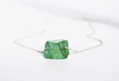 Green Fluorite Necklace, Natural Green Fluorite Layering Necklace, Raw Boho Necklace, Healing Crystal Necklace, Birthday Gift