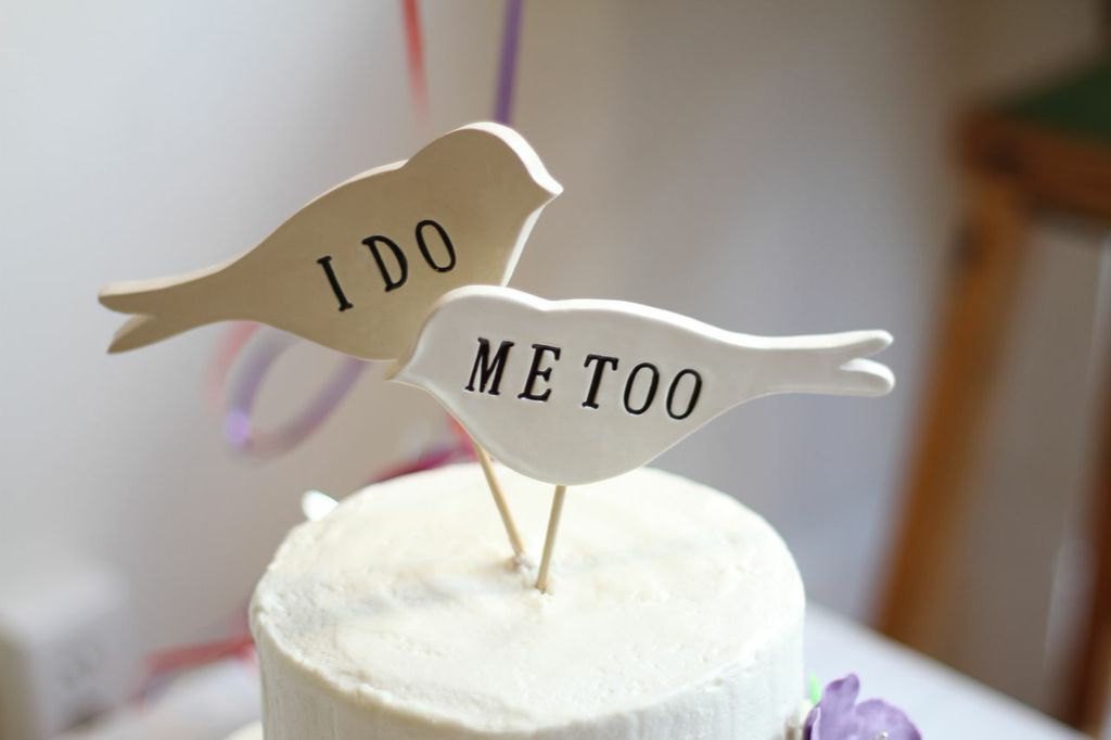 I Do Me Too - Bird Wedding Cake Toppers - READY TO SHIP - Large Size