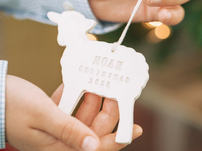 Lamb Christmas Ornament, Personalized Baby's First Christmas 2023