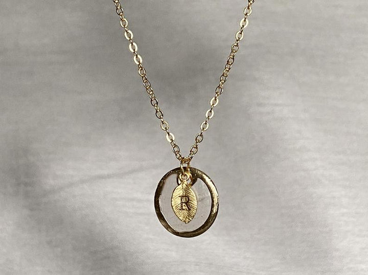 June Birthstone Necklace, Mother-of-pearl Necklace, Shell Pendant, Personalized Necklace, Bridesmaid Necklace, Initial Necklace