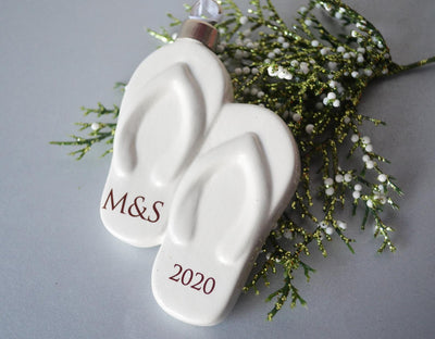 Just Married Ornament, Engagement Ornament, Couples Gift, Engagement Gift, Bridal Shower Gift, or Christmas Gift - With Initials and Year