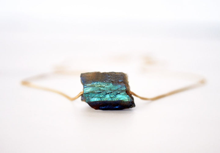 Labradorite Necklace, Natural Labradorite Choker Necklace, Raw Boho Necklace, Healing Crystal Necklace, Birthday Gift, Friend Gift