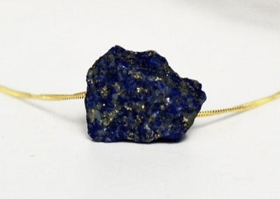 Lapis Lazuli Raw Stone Necklace, Raw Crystal Necklace, September Birthstone Necklace, Layering Necklace, Boho Necklace, Healing Crystals