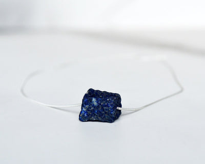 Lapis Lazuli Raw Stone Necklace, Raw Crystal Necklace, September Birthstone Necklace, Layering Necklace, Boho Necklace, Healing Crystals