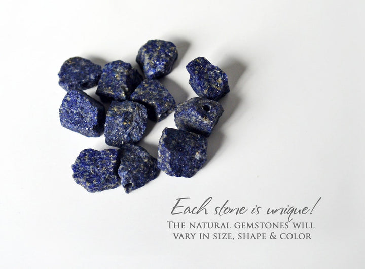 Lapis Lazuli Raw Stone Necklace, Raw Crystal Necklace, September Birthstone Necklace, Layering Necklace, Boho Necklace, Healing Crystals