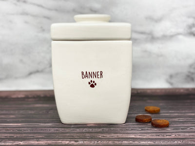 Large Personalized Dog Treat with Logo or Name, Dog Gift, Puppy Gift, Dog Lover Gift, Ceramic Treat Jar