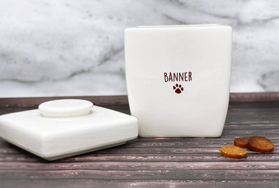 Large Personalized Dog Treat with Logo or Name, Dog Gift, Puppy Gift, Dog Lover Gift, Ceramic Treat Jar