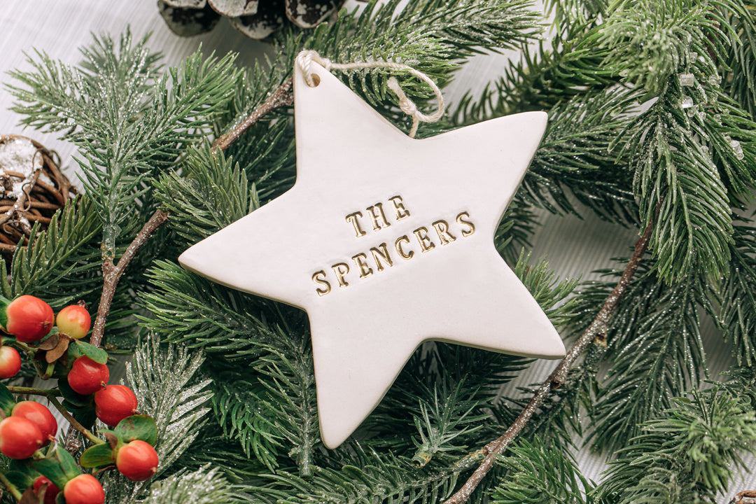 Family of 5 Customized Star Christmas Ornaments