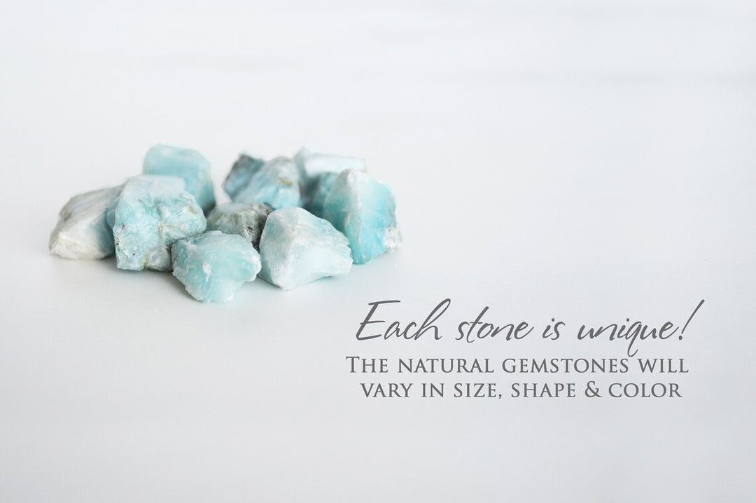 Larimar Necklace, Natural Larimar Layering Necklace, Raw Boho Necklace, Healing Crystal Necklace, Birthday Gift