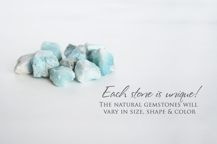Larimar Necklace, Natural Larimar Layering Necklace, Raw Boho Necklace, Healing Crystal Necklace, Birthday Gift