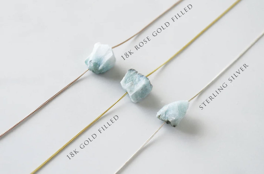 Larimar Necklace, Natural Larimar Layering Necklace, Raw Boho Necklace, Healing Crystal Necklace, Birthday Gift