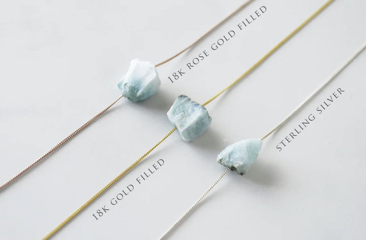 Larimar Necklace, Natural Larimar Layering Necklace, Raw Boho Necklace, Healing Crystal Necklace, Birthday Gift