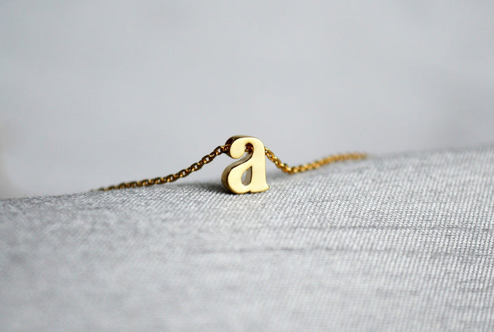 Personalized Initial Letter Necklace - In Gold or Silver - Serif Letter Style