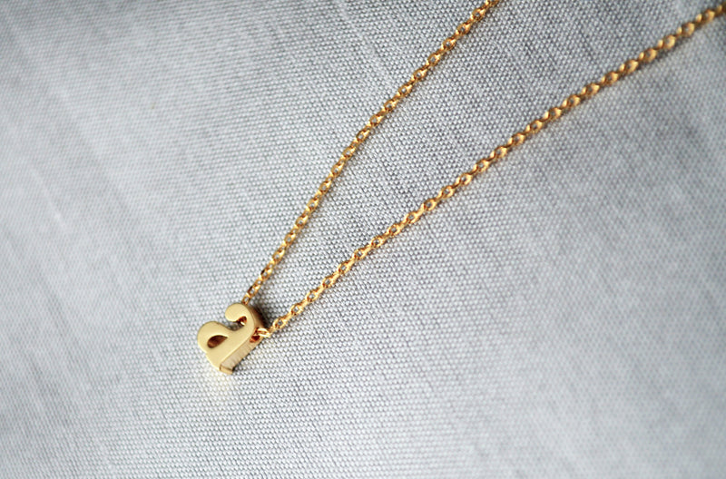Personalized Initial Letter Necklace - In Gold or Silver - Serif Letter Style