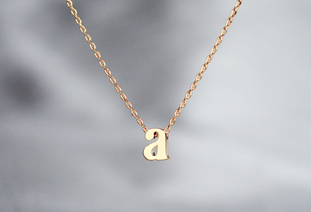 Personalized Initial Letter Necklace - In Gold or Silver - Serif Letter Style