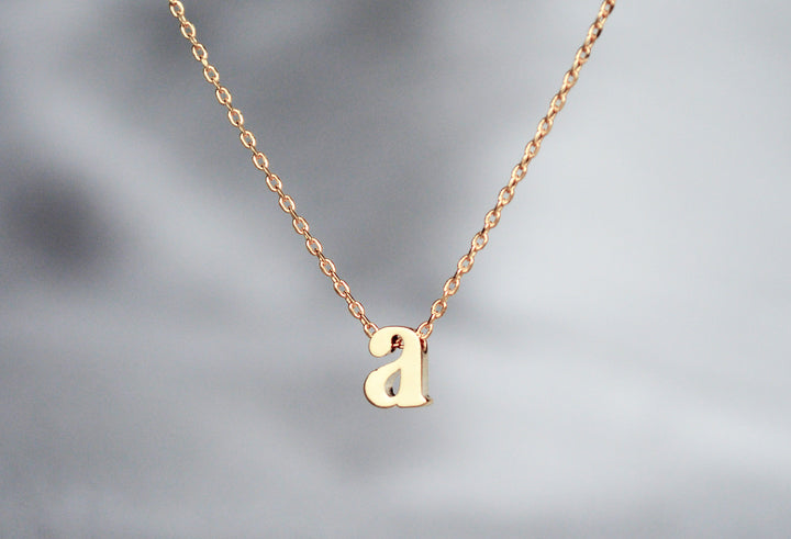 Personalized Initial Letter Necklace - In Gold or Silver - Serif Letter Style