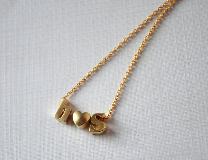 Personalized Initial Letter Necklace - In Gold or Silver - Serif Letter Style