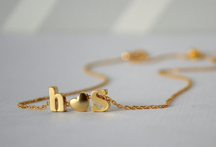Personalized Initial Letter Necklace - In Gold or Silver - Serif Letter Style