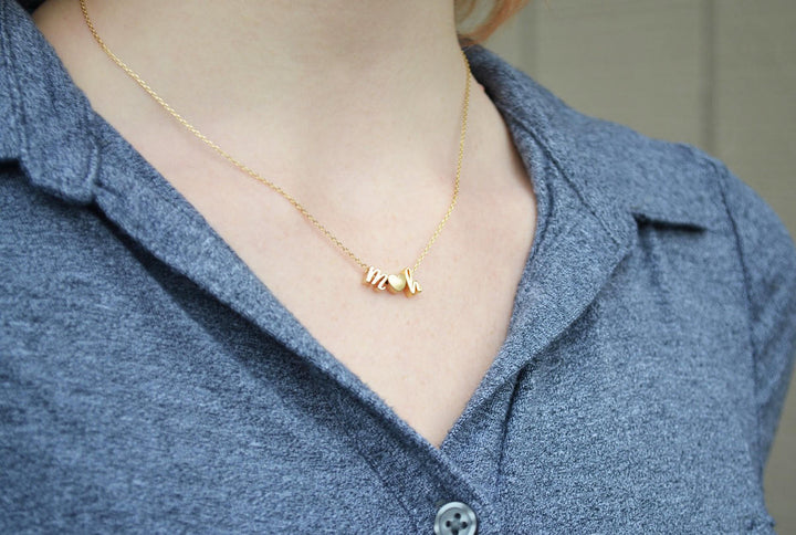 Personalized Initial Letter Necklace - In Gold or Silver - Serif Letter Style