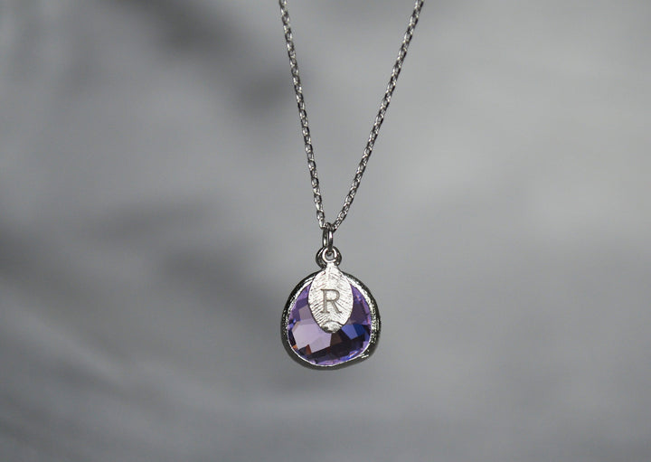 Lilac Earrings, Lilac Jewelry Set, February Birthstone Necklace, Aquarius Necklace