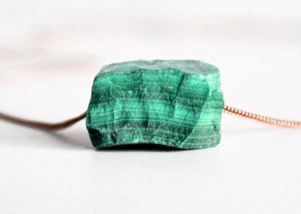 Malachite Necklace or Raw Malachite Choker, Malachite Stone Layering Necklace, Boho Necklace, Healing Crystal Necklace, Birthday Gift