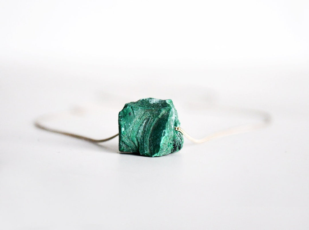 Malachite Necklace or Raw Malachite Choker, Malachite Stone Layering Necklace, Boho Necklace, Healing Crystal Necklace, Birthday Gift