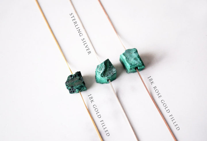 Malachite Necklace or Raw Malachite Choker, Malachite Stone Layering Necklace, Boho Necklace, Healing Crystal Necklace, Birthday Gift