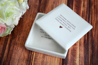 Mothers Hold Their Children's Hands for a Short While - Square Keepsake Box - READY TO SHIP