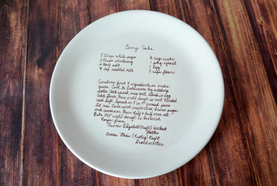Large Personalized Round Plate with Family Recipe