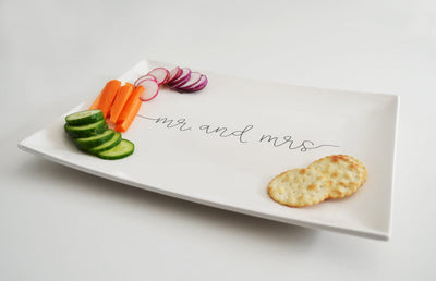 Mr. and Mrs. Wedding Gift Platter - Wedding Gift, Engagement Gift , Bridal Shower Gift or Guestbook Signature Platter - Large Platter