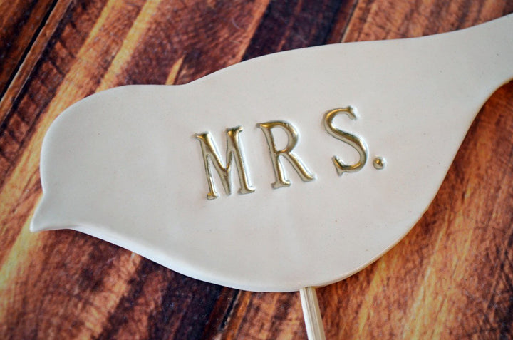 Mr. & Mrs. Bird Wedding Cake Toppers - READY TO SHIP - Large Size