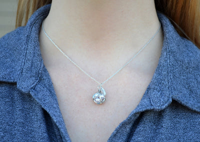 Nest Egg Necklace, New Mom Gift, Grandma Gift, Mom Christmas Gift, New Mom Necklace, Nest Necklace, Personalized Necklace, Leaf Necklace