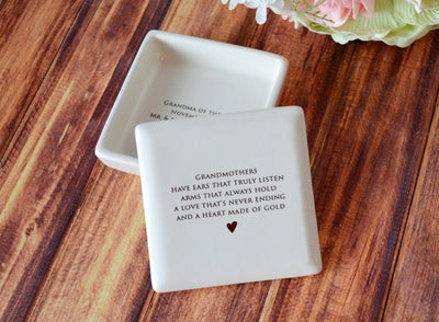 New Grandma Gift, Pregnancy Announcement, Soon-to-be Grandma Gift - Personalized Square Keepsake Box