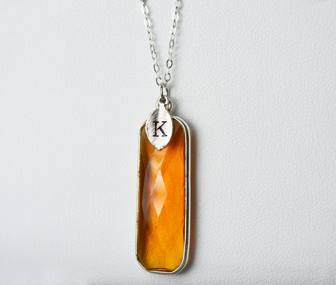 November Birthstone Necklace, Citrine Necklace, Sterling Silver or 18K Gold, Personalized Necklace, Bridesmaid Gift, Mom Necklace