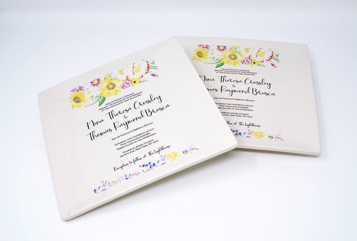 Set of 2 - Wedding Invitation Plates - Parent Wedding Gift - Wedding Gift, Wedding Present