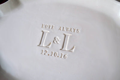 Parent Wedding Gift - Set of Personalized Platters (2) - With Initials and Date