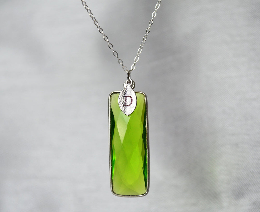 Peridot Necklace, August Birthstone Necklace, Sterling Silver or 18K Gold, Personalized Necklace, Bridesmaid Gift, Mom Necklace