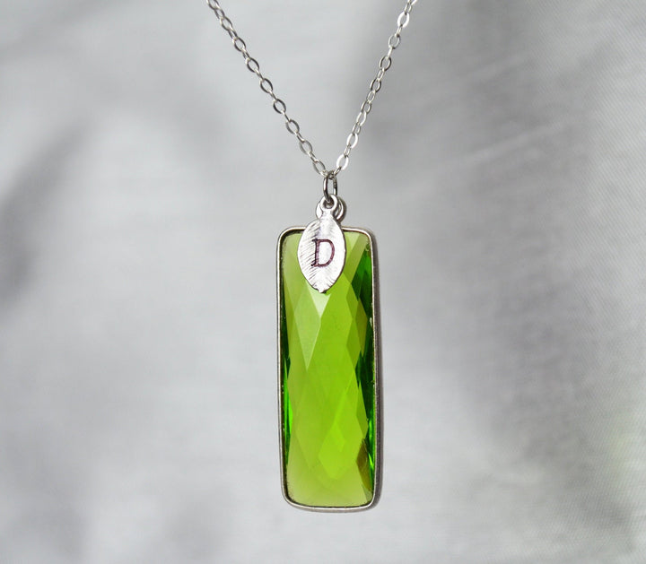 Peridot Necklace, August Birthstone Necklace, Sterling Silver or 18K Gold, Personalized Necklace, Bridesmaid Gift, Mom Necklace
