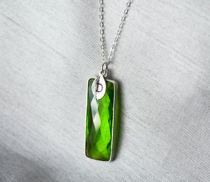 Peridot Necklace, August Birthstone Necklace, Sterling Silver or 18K Gold, Personalized Necklace, Bridesmaid Gift, Mom Necklace