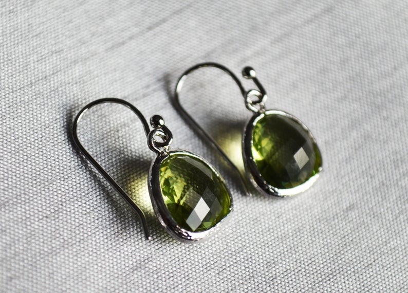 Peridot Earrings, August Birthstone Gift,  August Birthstone earrings, Peridot Jewelry Set