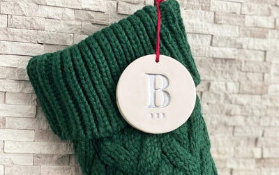 Personalized Green Christmas Stocking, Knitted Holiday Stocking, Customized w/Initial & Name, Available in Different Colors, Christmas Gift