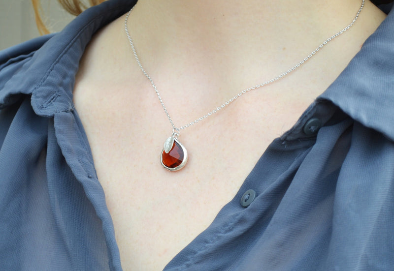 Personalized Topaz Necklace - November Birthstone Necklace, Custom Initial Necklace
