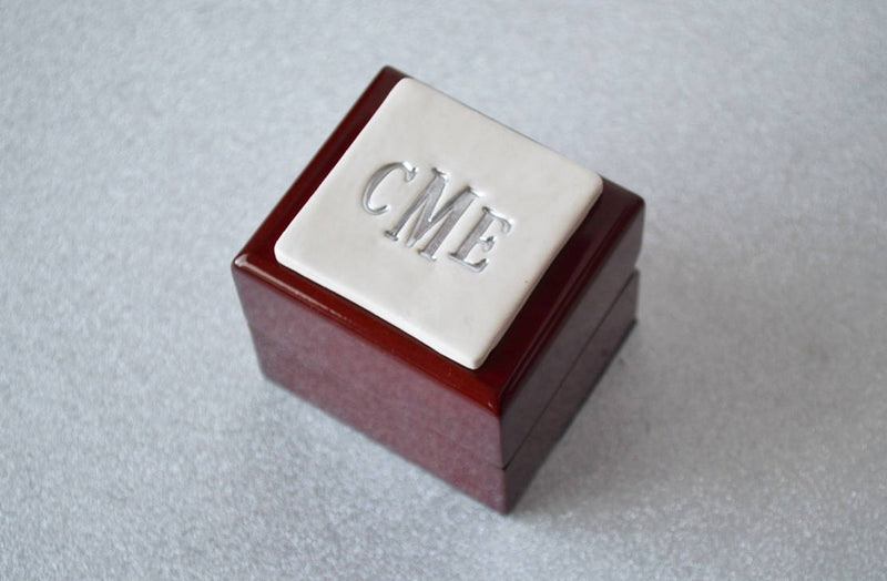 Personalized Wedding Ring Box or Ring Bearer Box - Rosewood Finish - Text Available in Different Colors