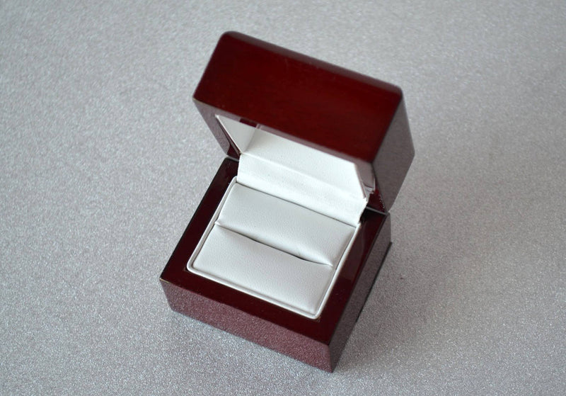 Personalized Wedding Ring Box or Ring Bearer Box - Rosewood Finish - Text Available in Different Colors