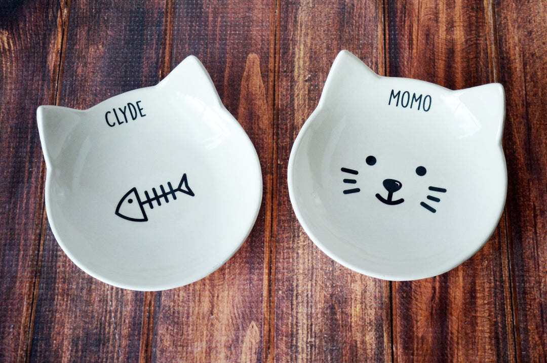 Personalized Cat Bowl, Custom Cat Dish, Cat Gift, Personalized Cat Food Dish - Ceramic Pet Dish